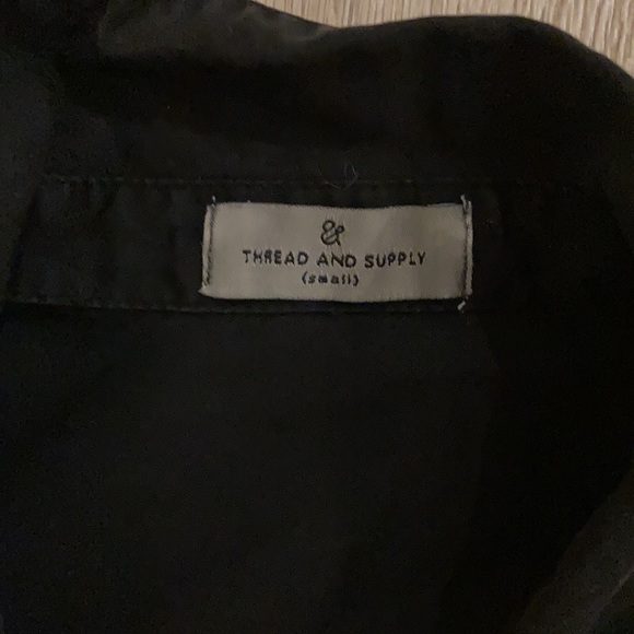 Thread & Supply boxy crop button up size small BLACK - Picture 3 of 4